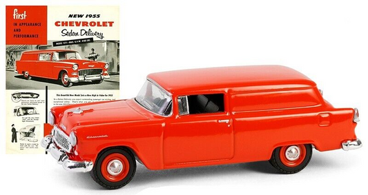 1:64 Greenlight 1955 Chevrolet Sedan Nomad Delivery rot Vintage AD Cars Series 11