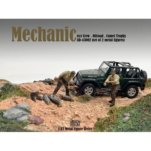 1:43 Figur Mechanic Crew 4x4 Offroad Camel Trophy Set 2 2pcs. American Diorama