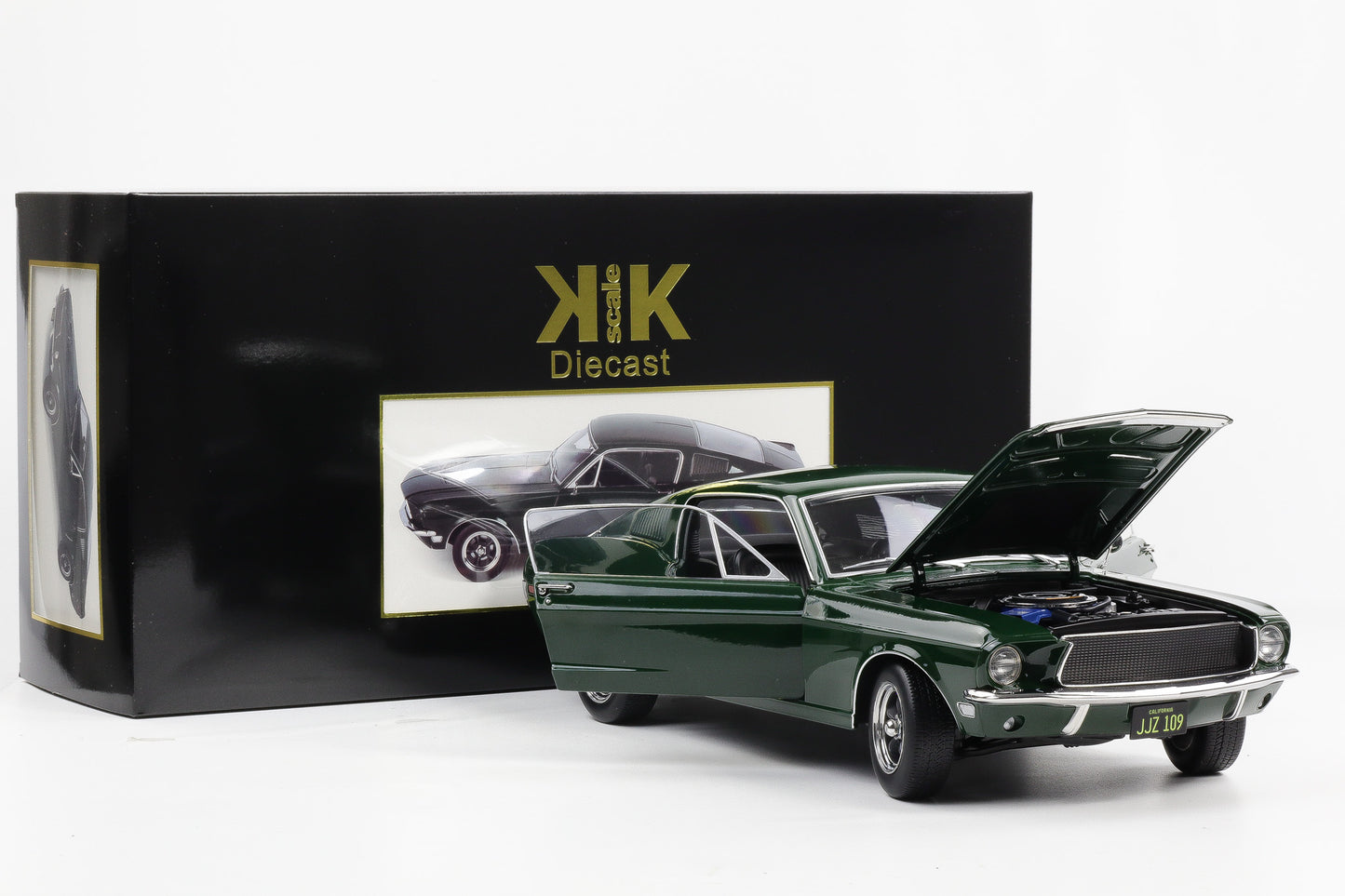 1:12 KK Scale Ford Mustang GT Fastback Bullitt 1968 darkgreen Moviecar diecast