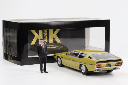 1:18 KK-Scale Lamborghini Espada S2 Coupe 1970 V12 goldmetallic + Figur Ferruccio