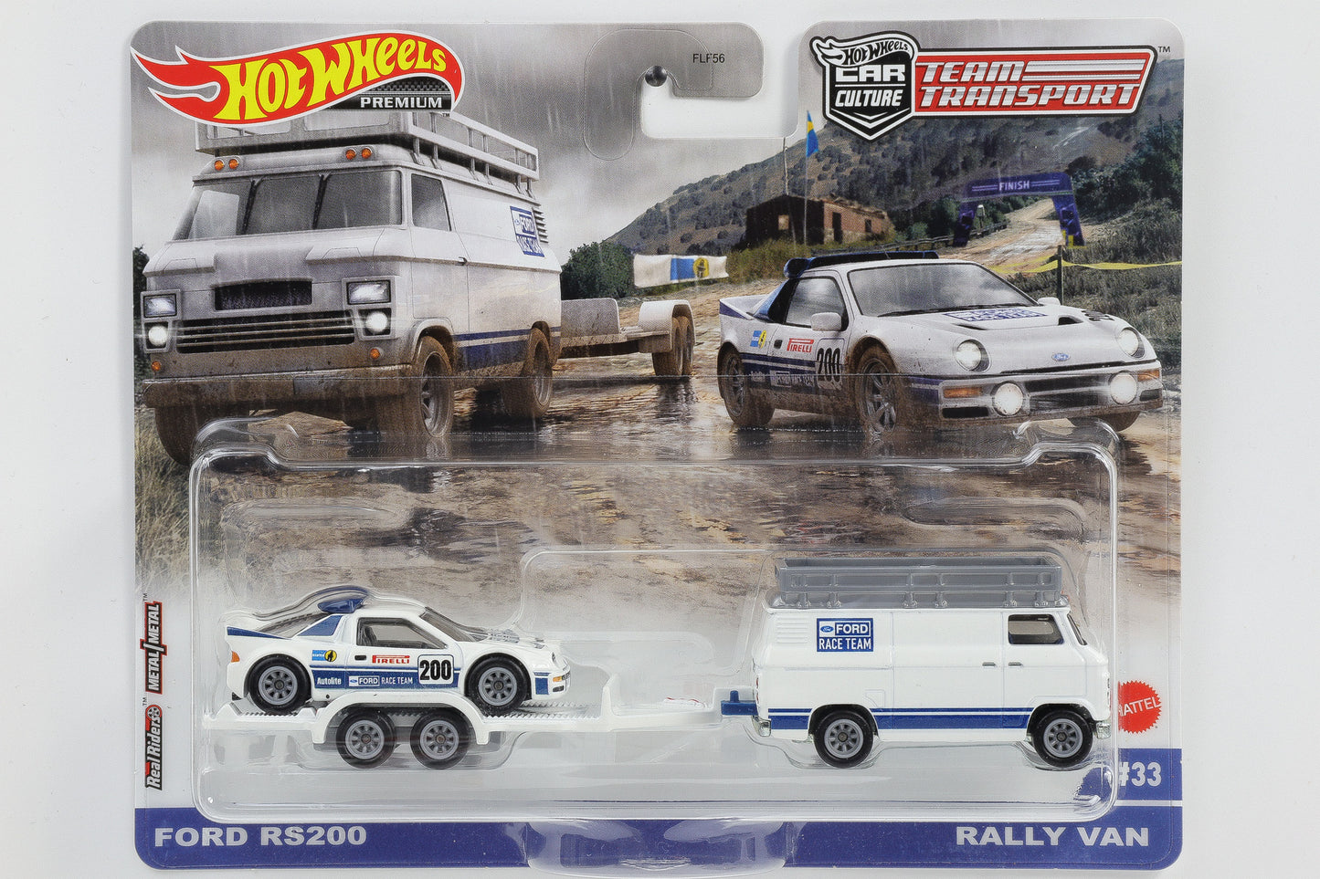 1:64 Hot Wheels Premium Ford RS200 + Rally Van Car Culture #33