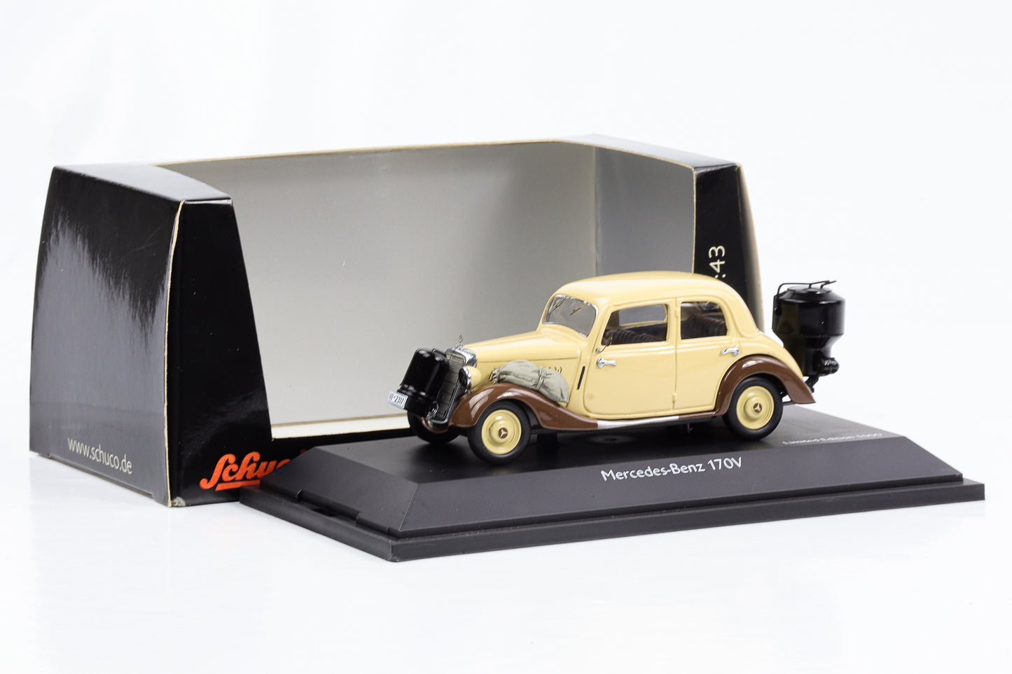 1:43 Mercedes-Benz 170 V mit Holzvergaser beige Schuco diecast
