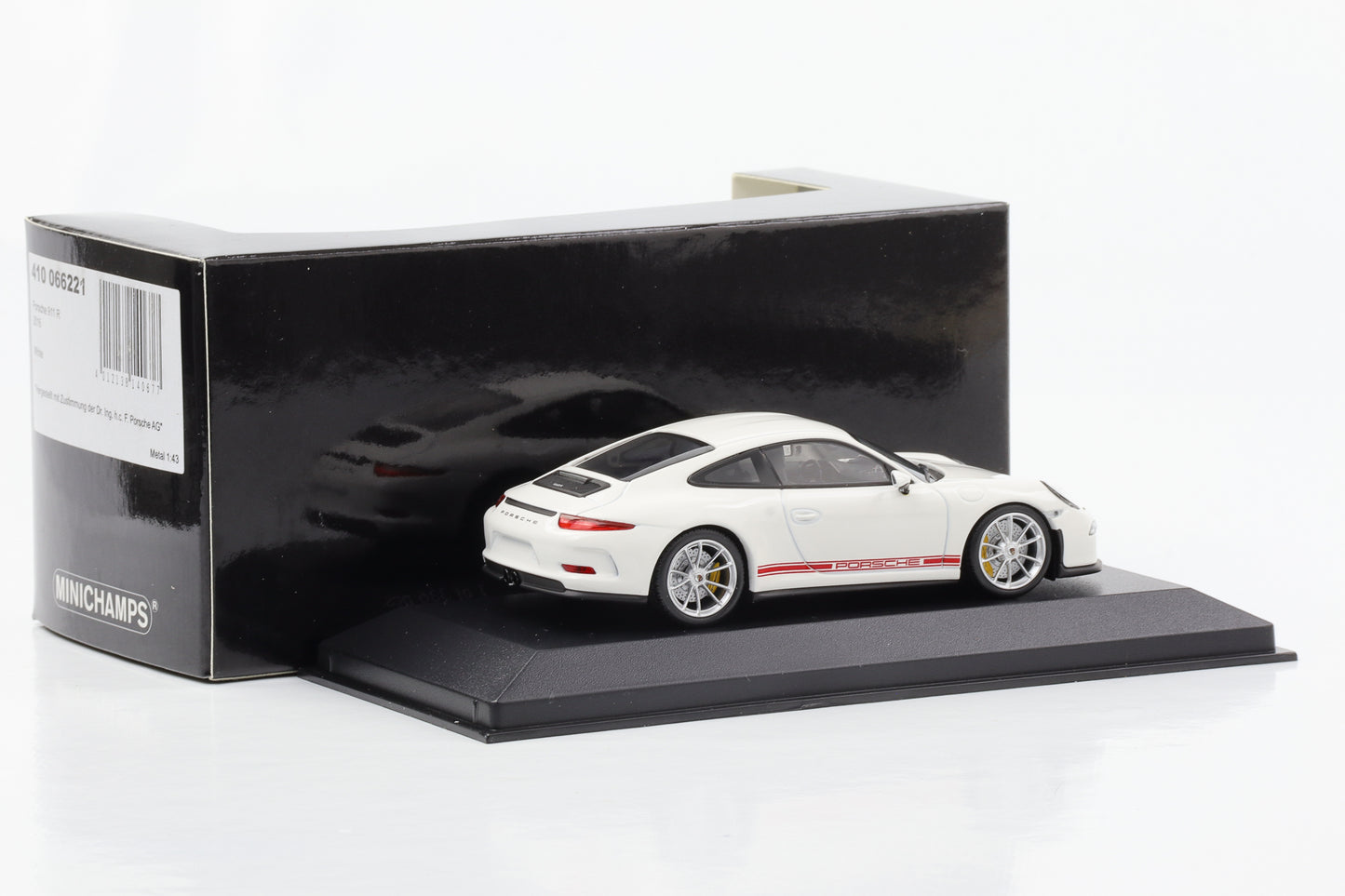 1:43 Porsche 911 991 R white font red Minichamps