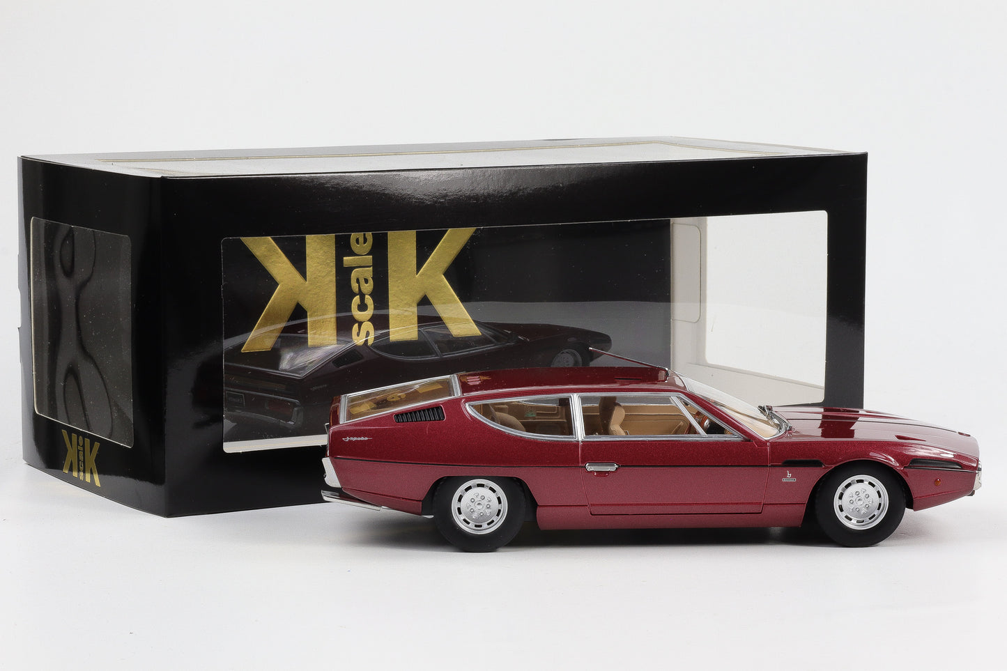 1:18 KK-Scale Lamborghini Espada S2 Coupe 1970 V12 redmetallic mit Figur Ferruccio