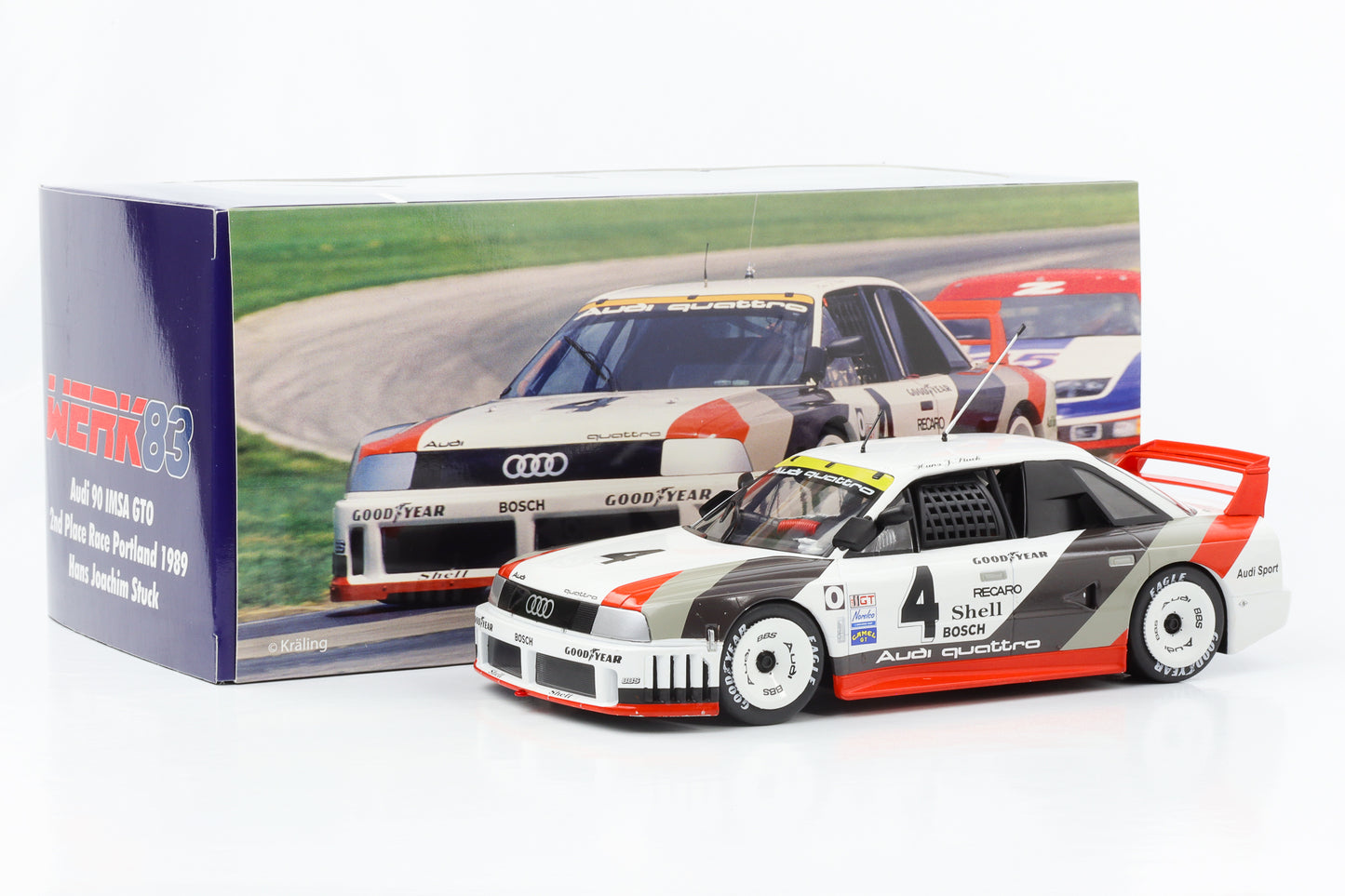 1:18 Audi 90 IMSA GTO #4 2nd Place Portland IMSA 1989 H.J. Stuck Werk83