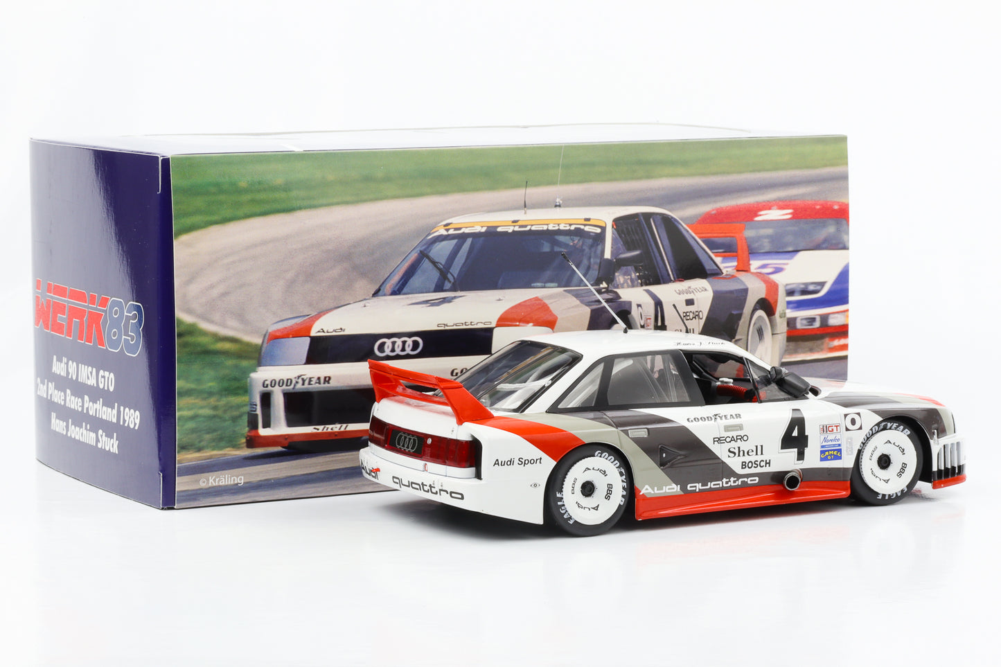 1:18 Audi 90 IMSA GTO #4 2nd Place Portland IMSA 1989 H.J. Stuck Werk83