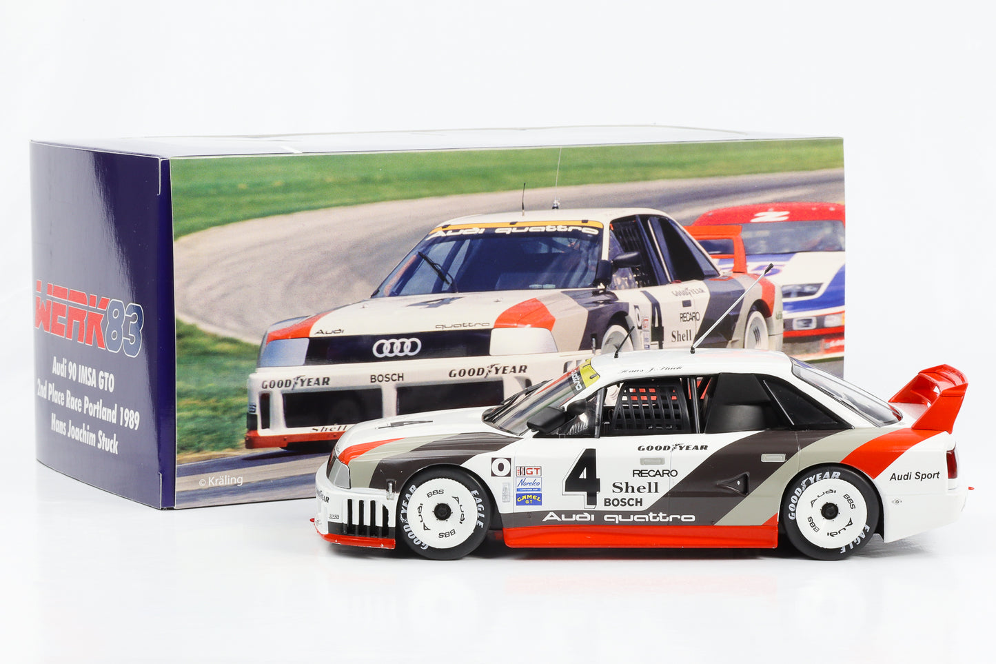 1:18 Audi 90 IMSA GTO #4 2nd Place Portland IMSA 1989 H.J. Stuck Werk83