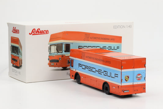 1:43 Porsche Mercedes-Benz Renntransporter LKW Truck Gulf O317 Schuco diecast