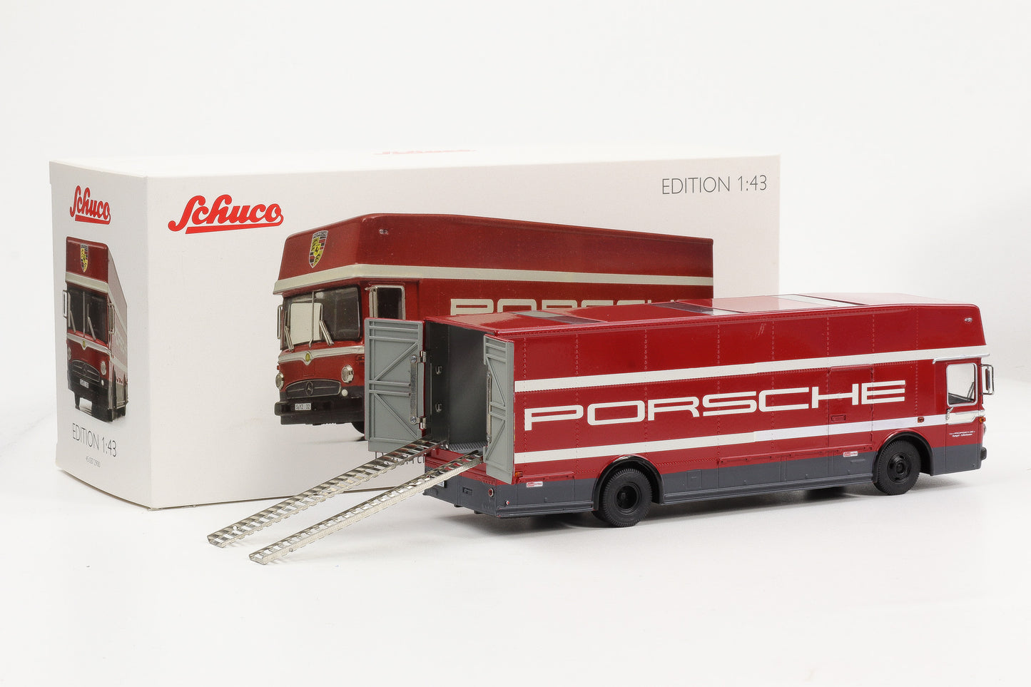 1:43 Porsche Mercedes-Benz Renntransporter LKW Truck O317 Schuco diecast