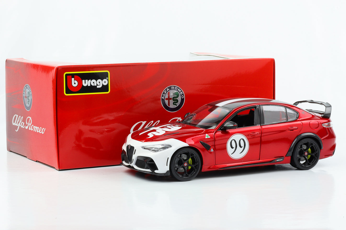 1:18 BBURAGO Alfa Romeo Giulia GTAm 2020 Racing #99 rot metallic