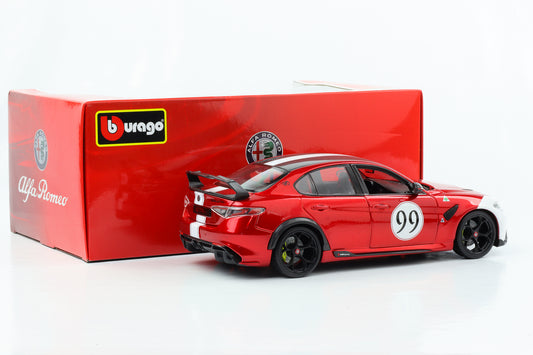 1:18 BBURAGO Alfa Romeo Giulia GTAm 2020 Racing #99 rot metallic