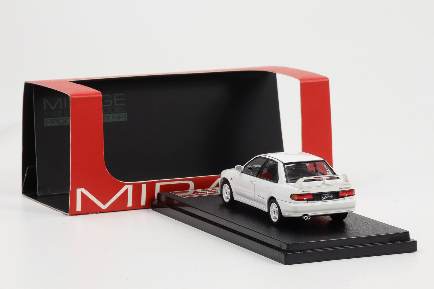 1:43 Mirage Produced by HPI Mitsubishi Lancer Evolution II Scortia-white