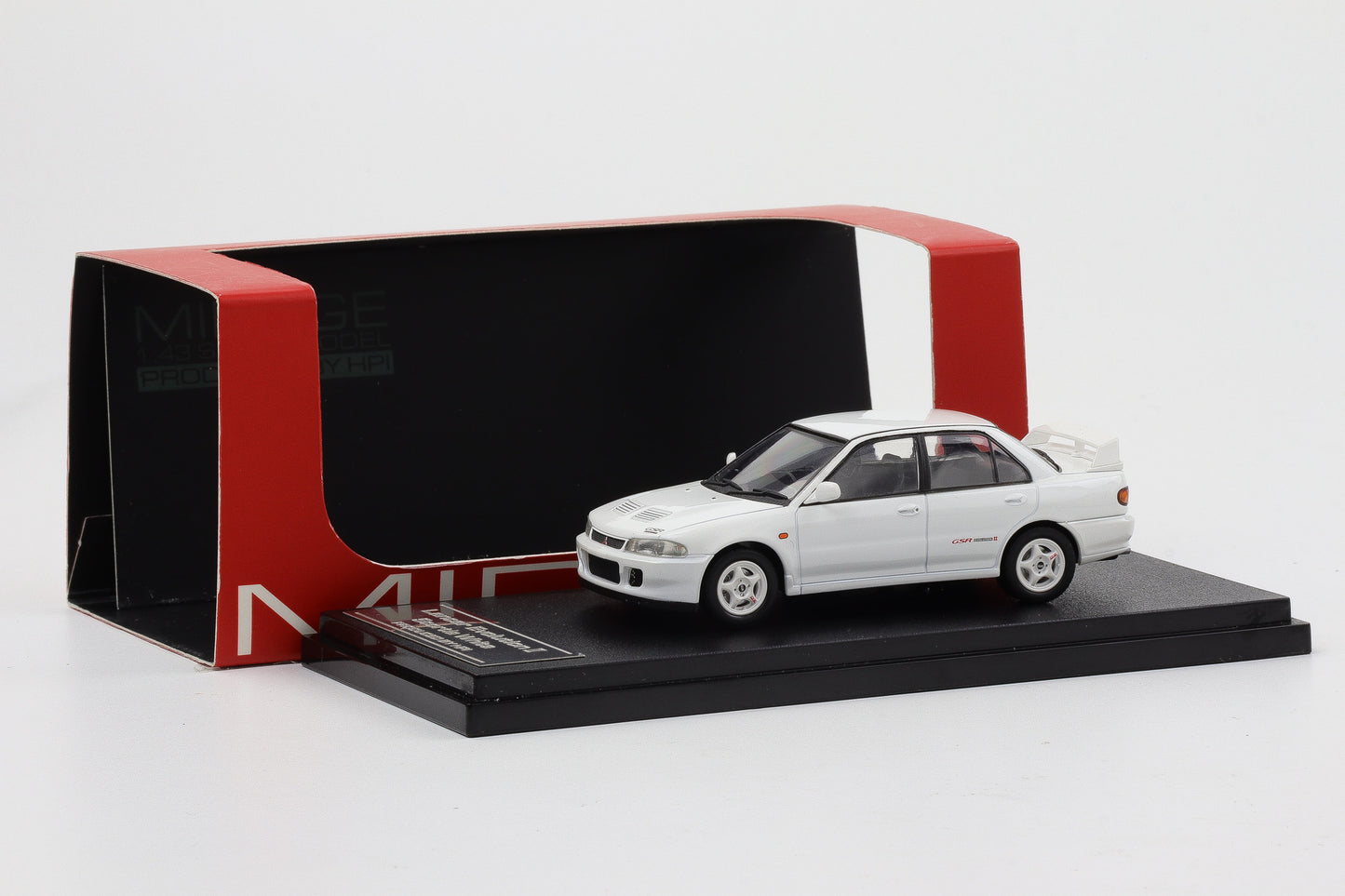 1:43 Mirage Produced by HPI Mitsubishi Lancer Evolution II Scortia-white