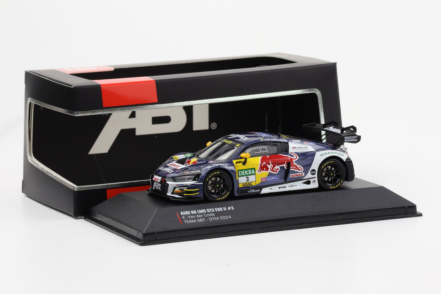 1:43 IXO Audi R8 LMS GT3 Evo II #3 DTM Vize-Champion 2024 v. der Linde ABT Red Bull