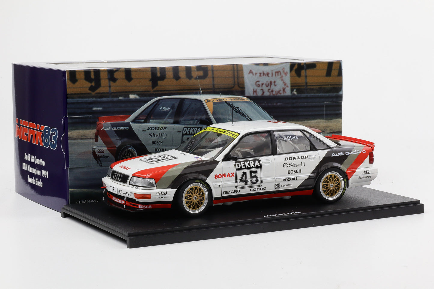1:18 Werk83 AUDI V8 Quattro DTM #45 Frank Biela Champion 1991 diecast