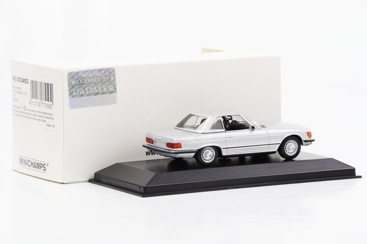 1:43 Mercedes-Benz 350 SL R107 Hardtop 1974 silber Minichamps limited