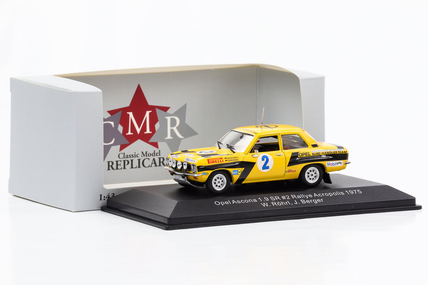 1:43 Opel Ascona 1.9 SR #2 Rallye Acropolis 1975 Röhrl Berger CMR