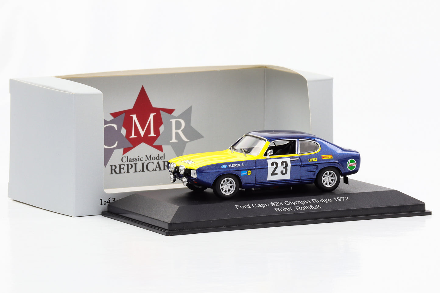 1:43 Ford Capri #23 Olympia Rallye 1972 Röhrl Rothfuß CMR