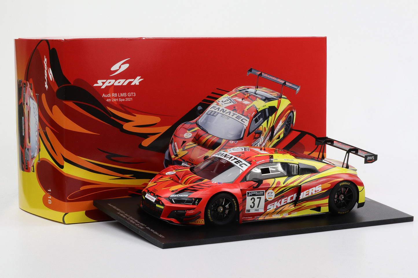 1:18 Spark Audi R8 LMS GT3 #37, 4th 24h Spa 2021 18SB033 1/300 pcs