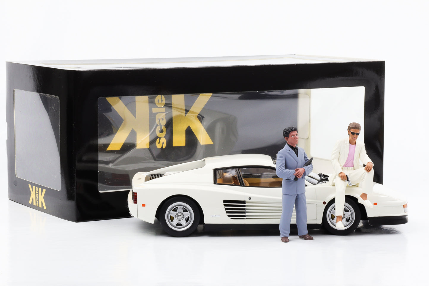 1:18 Ferrari Testarossa US 1984 mit Figur Sonny Tubbs Miami Vice Movie KK-Scale