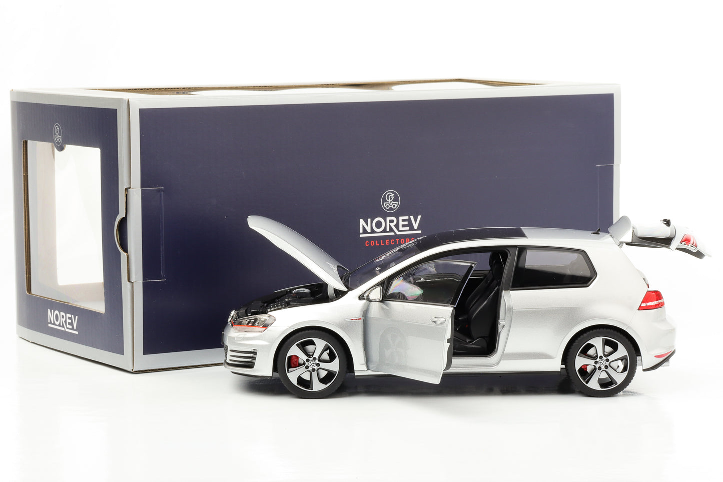 1:18 VW Golf VII GTI 2013 reflex-silber Norev full opening