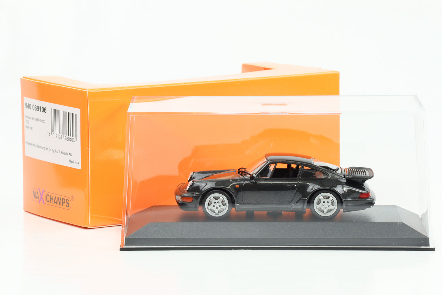1:43 Porsche 911 964 Turbo 1990 schwarz metallic Maxichamps Minichamps