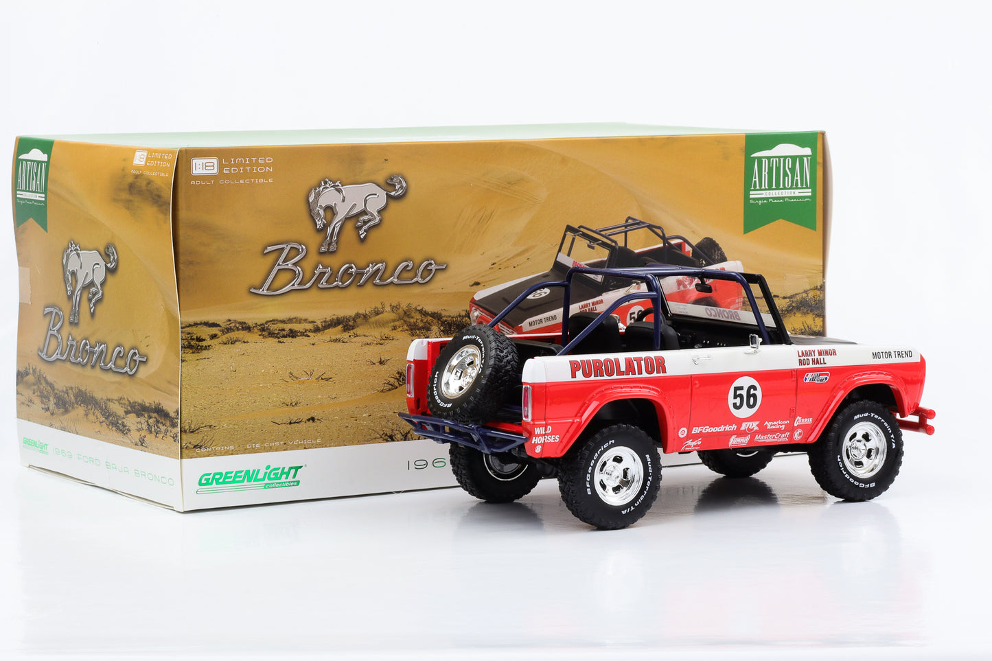 1:18 Ford Baja Bronco 1969 #56 Purolator Tribute Edition Greenlight