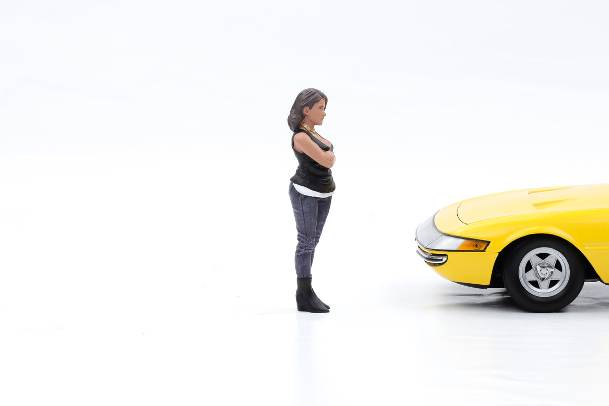 1:18 American Diorama Figur Car Meet 3 Frau mit Tanktop - Figuren
