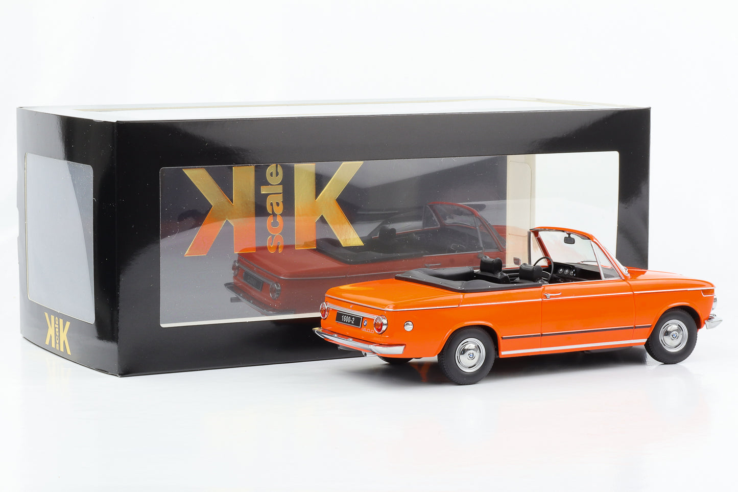1:18 BMW 1600-2 Cabriolet 1968 Dach abnehmbar orange KK-Scale diecast