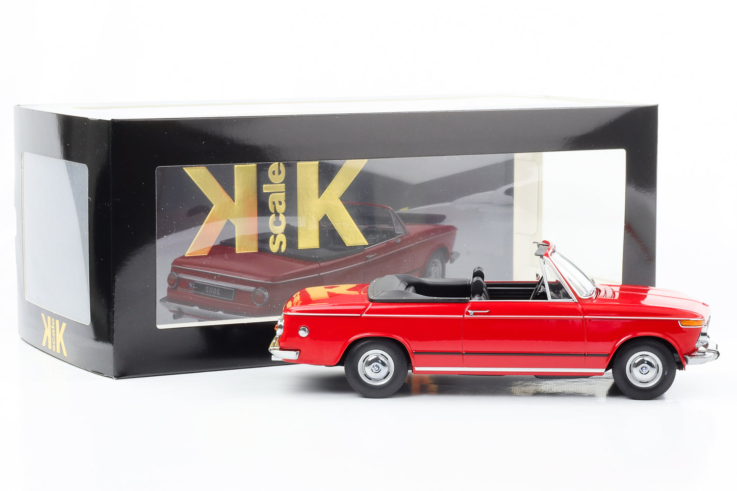 1:18 BMW 2002 Cabriolet 1971 Dach abnehmbar rot KK-Scale diecast