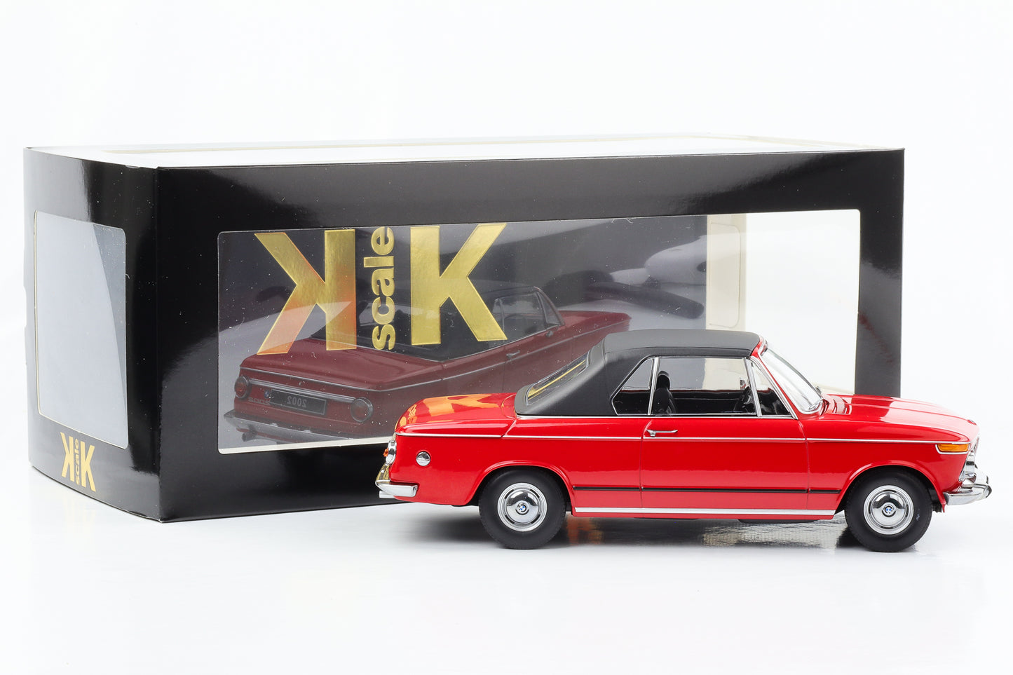 1:18 BMW 2002 Cabriolet 1971 Dach abnehmbar rot KK-Scale diecast