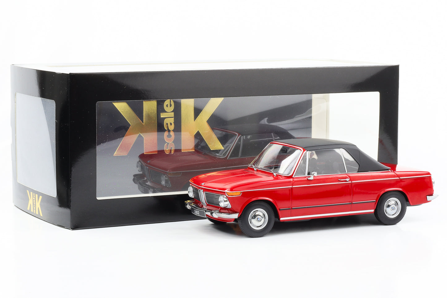 1:18 BMW 2002 Cabriolet 1971 Dach abnehmbar rot KK-Scale diecast