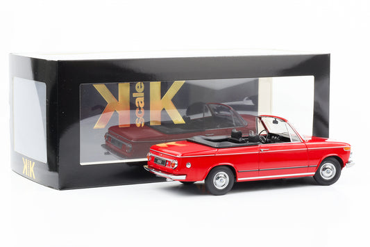 1:18 BMW 2002 Cabriolet 1971 Dach abnehmbar rot KK-Scale diecast