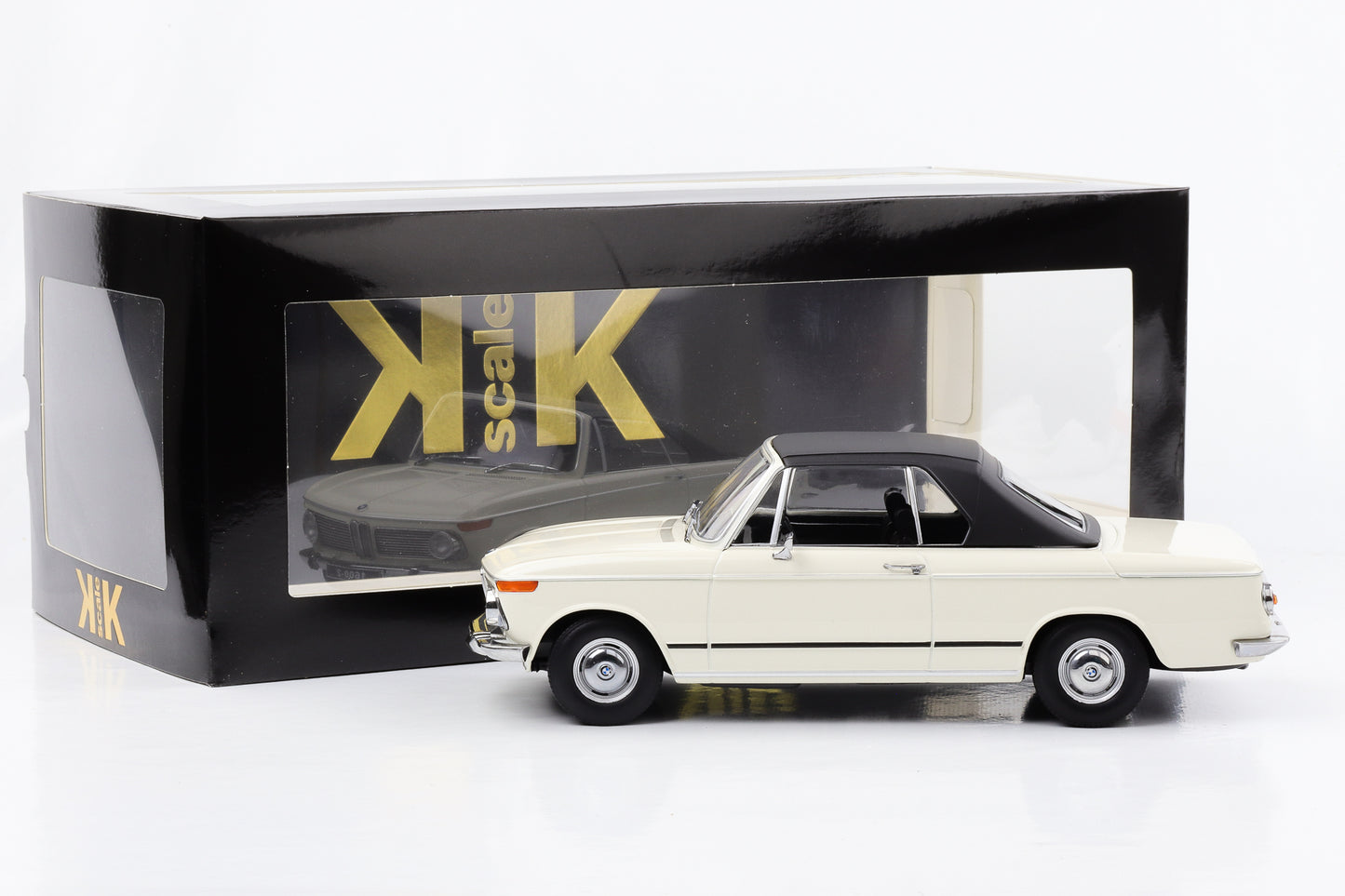 1:18 BMW 1600-2 Cabriolet 1968 Dach abnehmbar weiss KK-Scale diecast