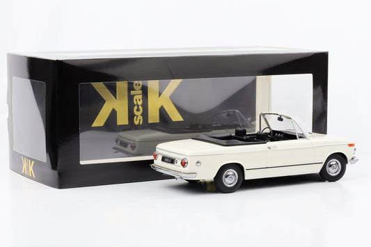 1:18 BMW 1600-2 Cabriolet 1968 Dach abnehmbar weiss KK-Scale diecast