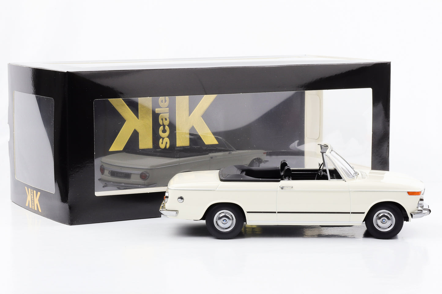 1:18 BMW 1600-2 Cabriolet 1968 Dach abnehmbar weiss KK-Scale diecast