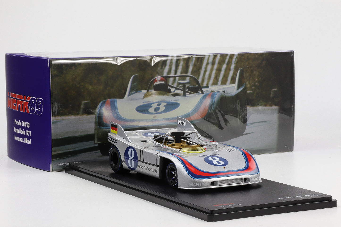 1:18 Werk83 Porsche 908/03 #8 Martini Racing Targa Florio 1971 Larrousse Elford