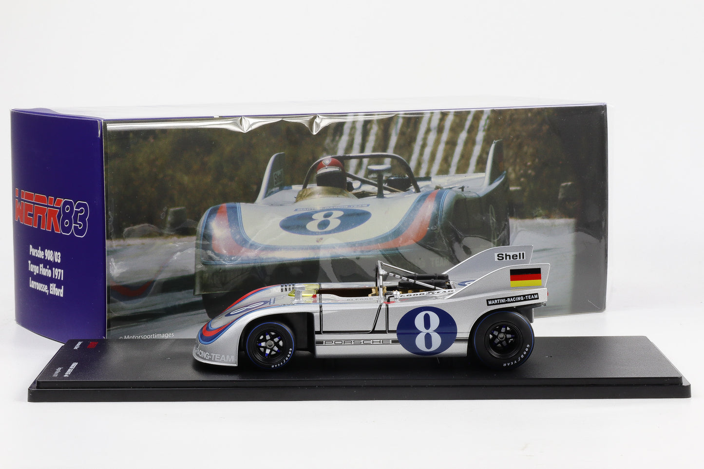 1:18 Werk83 Porsche 908/03 #8 Martini Racing Targa Florio 1971 Larrousse Elford