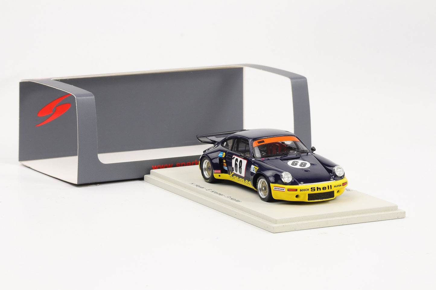 1:43 Spark Porsche Carrera 911 RSR #68 24H LeMans 1974 Heyer Kremer Keller S5087