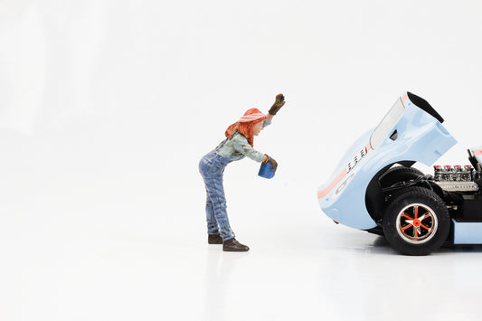 1:18 Figur Mechaniker Frau Jacky Öl auffüllen American Diorama Figuren II