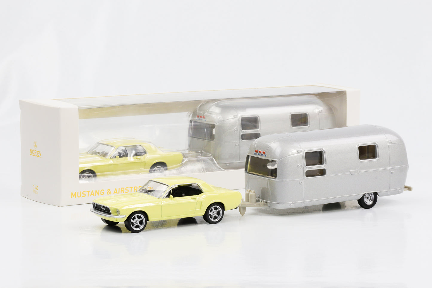 1:43 Ford Mustang Airstream Caravan 1968 gelb silber Norev Jet Car