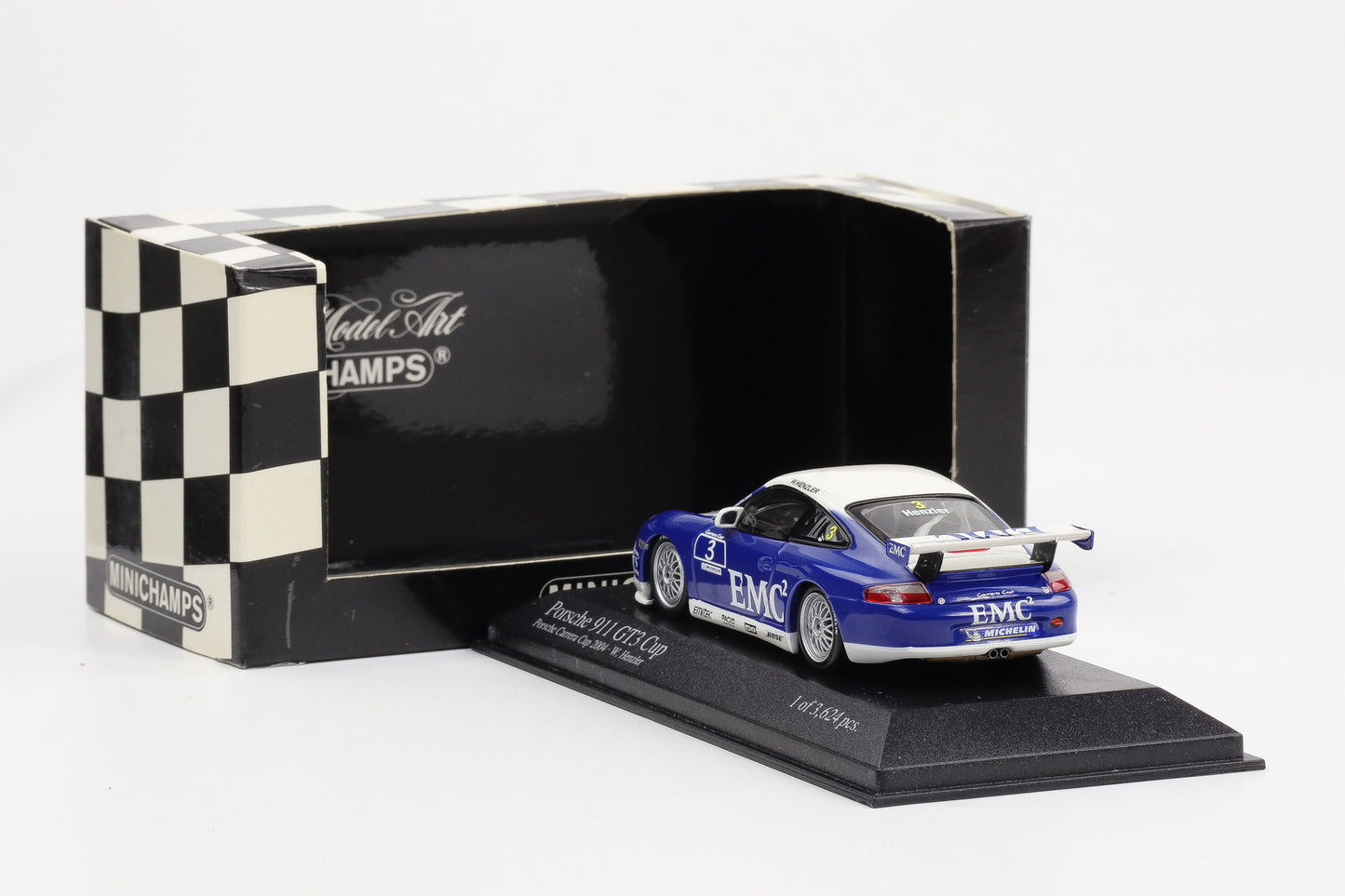 1:43 Minichamps Porsche 911 GT3 Carrera Cup 2004 EMC Araxa Racing #3 Henzler