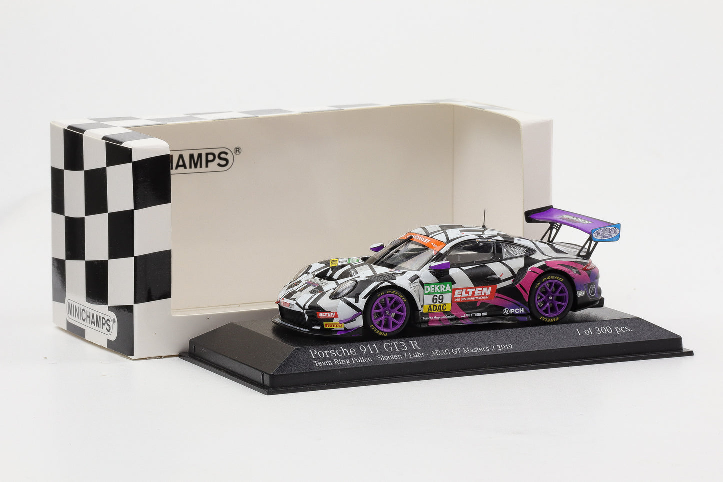 1:43 Minichamps Porsche 911 GT3 R Ping Police Slooten Luhr ADAC GT Masters 2019