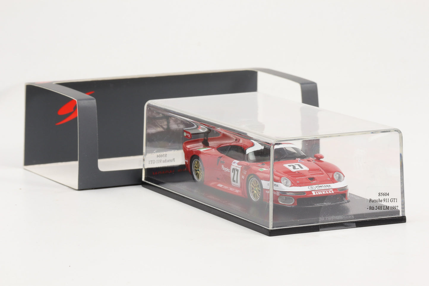 1:43 Spark Porsche 911 GT1 #27 8th 24h Le Mans 1997 rot Lucchini