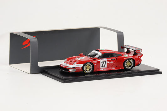1:43 Spark Porsche 911 GT1 #27 8th 24h Le Mans 1997 rot Lucchini