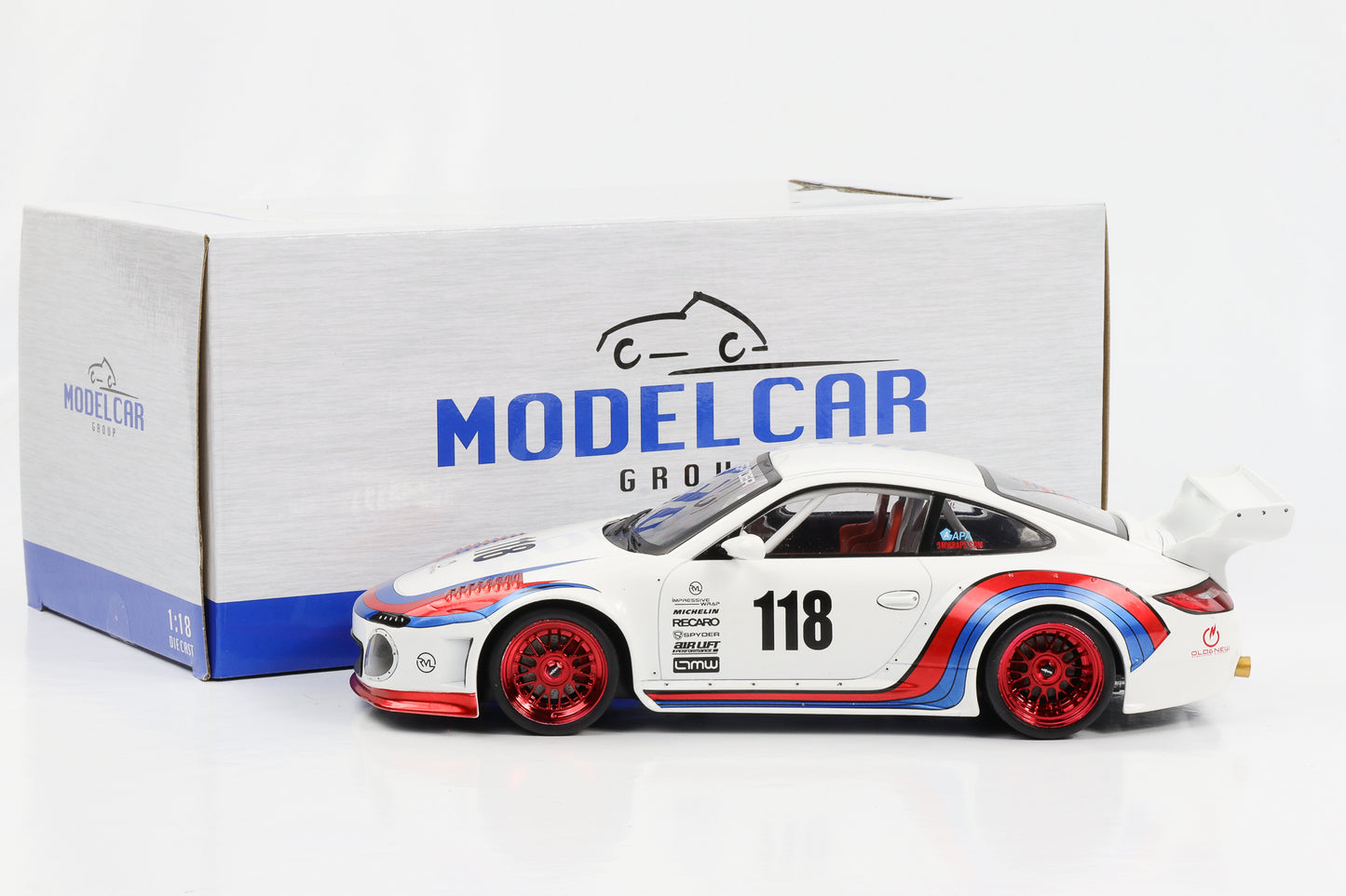 1:18 Porsche 911 997 RWB Old & New Martini weiss MCG diecast