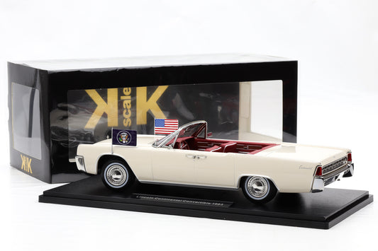 1:18 Lincoln Continental Convertible J.F. Kennedy Baujahr 1963 weiß KK Scale
