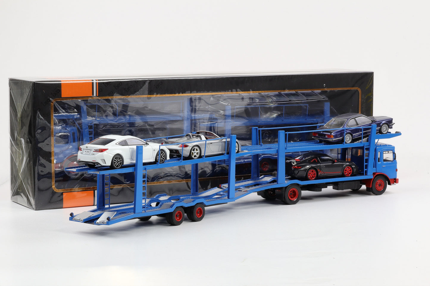 1:43 IXO MAN F7 LKW 1970 Autotransporter mit Anhänger (ohne Fahrzeuge)