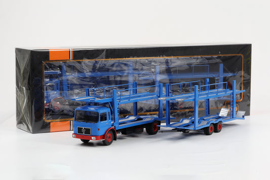 1:43 IXO MAN F7 LKW 1970 Autotransporter mit Anhänger (ohne Fahrzeuge)