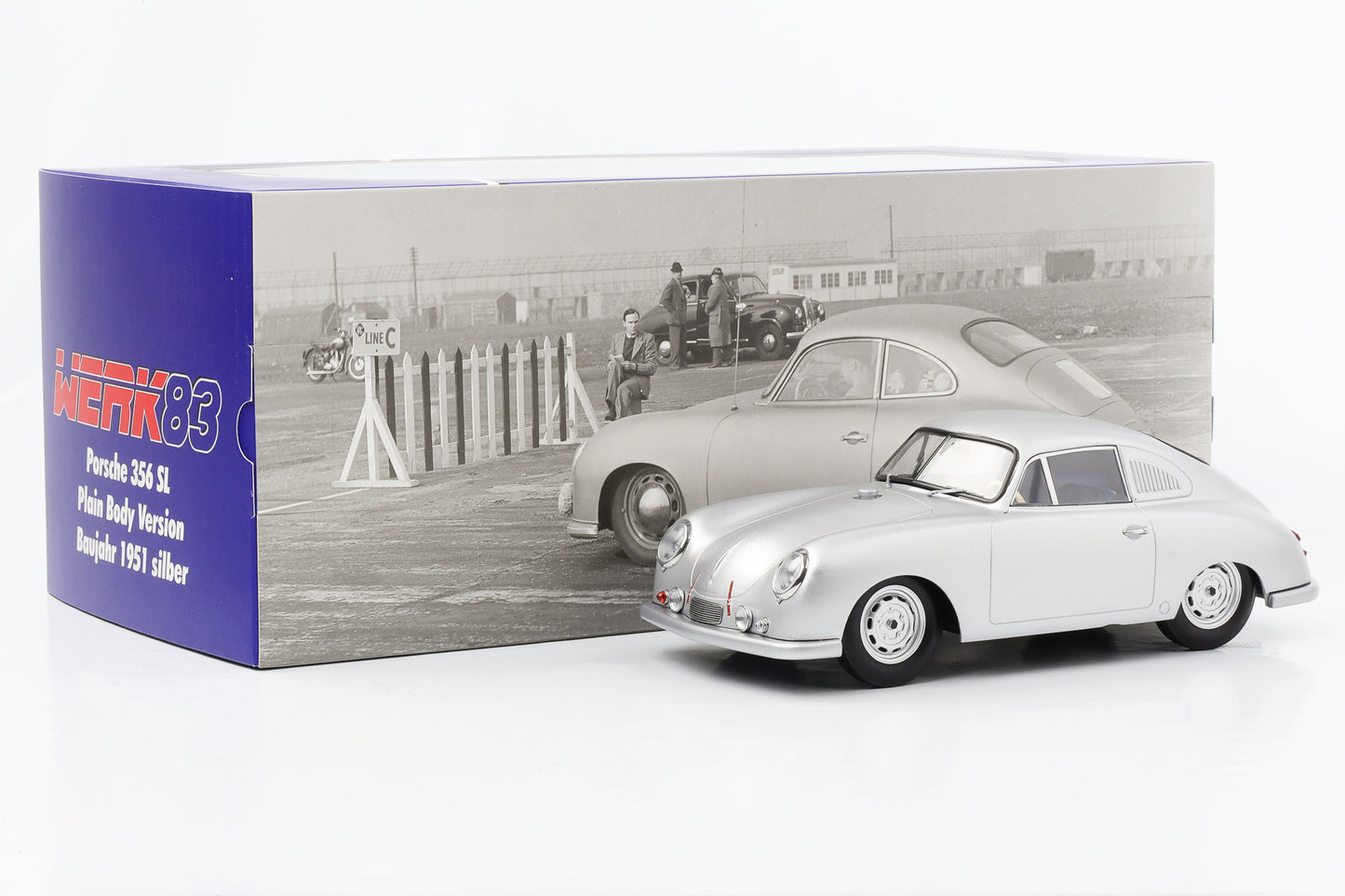 1:18 Porsche 356 SL SL Plain Body Version 1951 silber WERK83 diecast